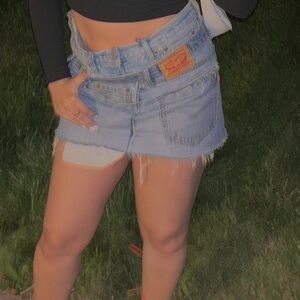 Custom double layer levi skirt